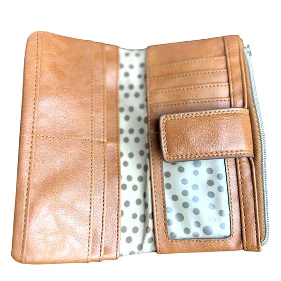 Women's Relic Brown Vegan Leather Wallet Checkbook CC ID Organizer - Picture 8 of 8